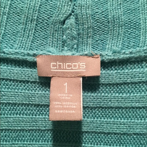 Chico’s Turquoise Ribbed Sweater - Picture 5 of 5